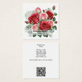 Rote und rosa Rosen Visitenkarten für Wasserfarben (Vorne & Hinten)