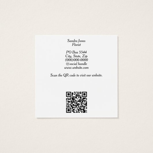 Rote und rosa Rosen Visitenkarten für Wasserfarben (Rückseite)