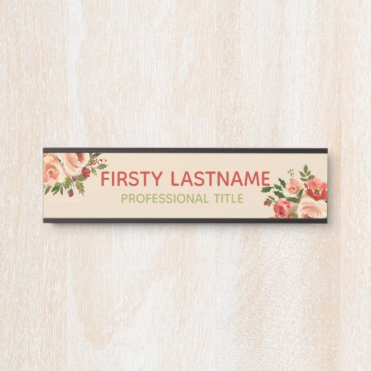 rote und rosa Rosenbügelschilder Türschild (Vorderseite )