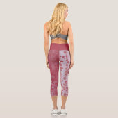 Rote und rosa Splotten Capri Leggings (Rückseite)