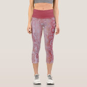 Rote und rosa Splotten Capri Leggings (Vorderseite)