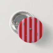 rote und rosa Streifen, kühnes Design mit Erdbeere Button (Vorne & Hinten)