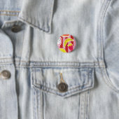 rote und rosa Streifen mit tropischen Früchten Button (Beispiel)