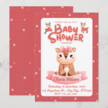 Rote und rosa süße Babyparty-Einladung