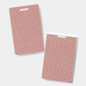 Rote und rosa Textilien auf einem gemusterten Tepp Ausweis (Vorder- & Rückseite)