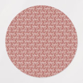 Rote und rosa Textilien auf einem gemusterten Tepp Etiketten (Design 2)