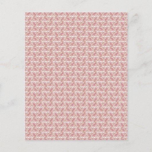 Rote und rosa Textilien auf einem gemusterten Tepp Flyer (Vorne)