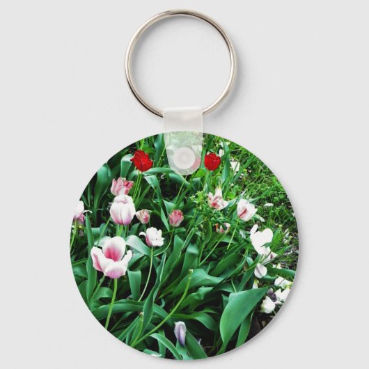 Rote und rosa Tulips Bilder Schlüsselanhänger (Vorderseite)