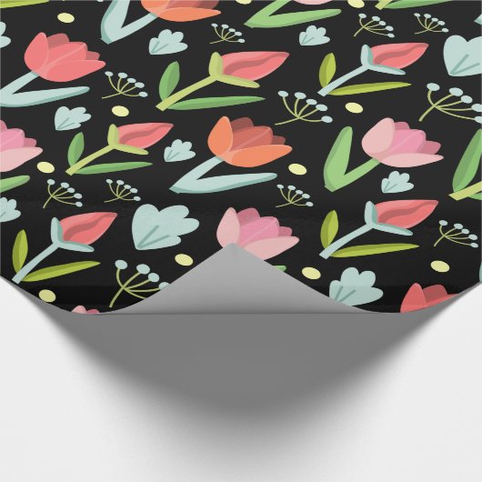 Rote und rosa Tulpen Geschenkpapier (Ecke)
