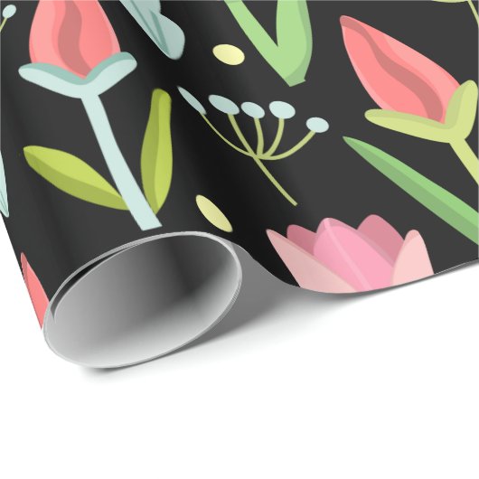 Rote und rosa Tulpen Geschenkpapier (Rolleneckpunkt)