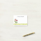 Rote und rosa Tulpen personalisiert Post-it Klebezettel (Auf Schreibtisch)