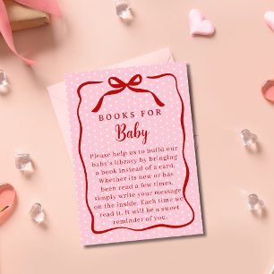 Rote und Rosa Valentinsbücher für Babyparty Begleitkarte