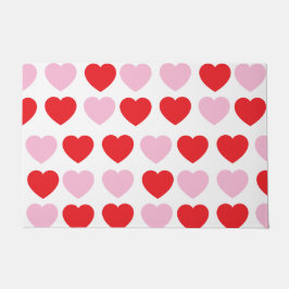 Rote und rosa Valentinstag Herz Fußmatte