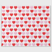 Rote und rosa Valentinstag Herz Geschenkpapier (Flach)