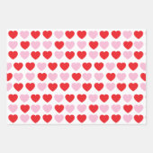 Rote und rosa Valentinstag Herz Geschenkpapier Set (Vorderseite)