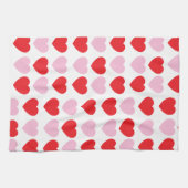 Rote und rosa Valentinstag Herz Geschirrtuch (Horizontal)