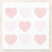 Rote und rosa Valentinstag Herz Glasuntersetzer (Rückseite)