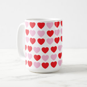 Rote und rosa Valentinstag Herz Kaffeetasse
