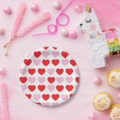 Rote und rosa Valentinstag Herz Pappteller (Party)