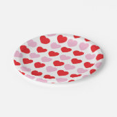 Rote und rosa Valentinstag Herz Pappteller (Schrägansicht)