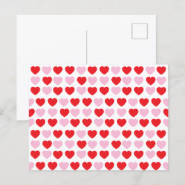 Rote und rosa Valentinstag Herz Postkarte