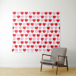 Rote und rosa Valentinstag Herz Wandteppich