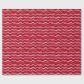 Rote und rosa Wavy Lines Geschenkpapier (Flach)