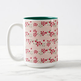 Rote und rosa Weihnachtsberries Zweifarbige Tasse