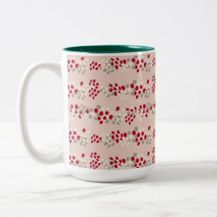 Rote und rosa Weihnachtsberries Zweifarbige Tasse