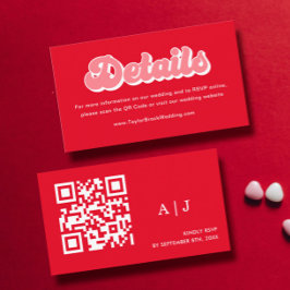 Rote und rosa Wettkämpfe für Hochzeiten Website-De Begleitkarte