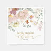 Rote und rosa Wildblumen Kinderdusche Napkins Serviette (Vorderseite)