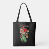 Rote und rosa Wildblumen Text Tasche (Rückseite)
