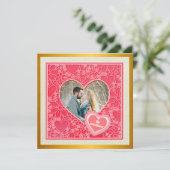 Rote und rosafarbene blumenreiche Herzen Valentins (Stehend Vorderseite)