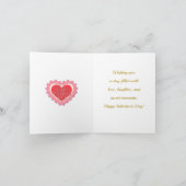 Rote und rosafarbene blumenreiche Herzen Valentins Einladung (Innenseite)