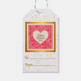 Rote und rosafarbene blumenreiche Herzen Valentins Geschenkanhänger