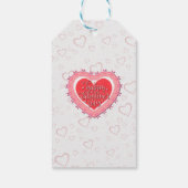 Rote und rosafarbene blumenreiche Herzen Valentins Geschenkanhänger (Rückseite)