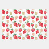 Rote und rosafarbene Erdbeeren Geschenkpapier Set (Vorderseite 3)