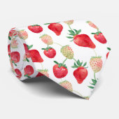 Rote und rosafarbene Erdbeeren Krawatte (Gerollt)