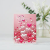 Rote und rosafarbene Liebe Herzenslust Valentinsta Postkarte (Stehend Vorderseite)