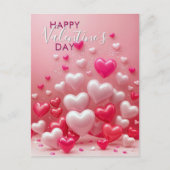 Rote und rosafarbene Liebe Herzenslust Valentinsta Postkarte (Vorderseite)