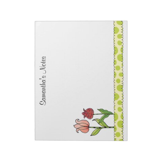 Rote und rosafarbene Tulpen Personalisiert 11 x 8, Notizblock (Rotiert)