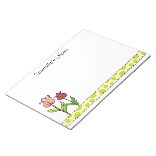 Rote und rosafarbene Tulpen Personalisiert 11 x 8, Notizblock (angewinkelt)