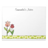 Rote und rosafarbene Tulpen Personalisiert 11 x 8, Notizblock (Vorderseite)