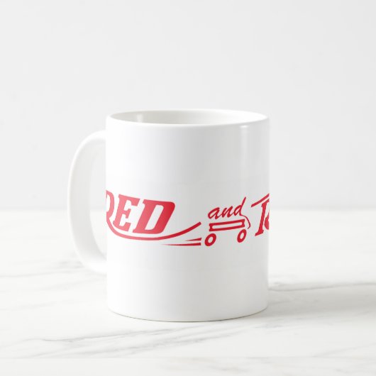 Rote und Rover-Logo-Tasse Kaffeetasse (Vorderseite Links)
