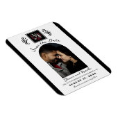 Rote und Schwarz-weiße Rose Skeletton Save the Dat Magnet (Rechte Seite)