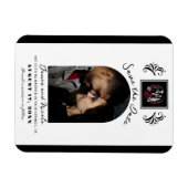 Rote und Schwarz-weiße Rose Skeletton Save the Dat Magnet (Horizontal)