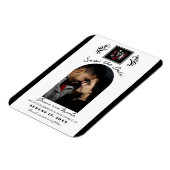 Rote und Schwarz-weiße Rose Skeletton Save the Dat Magnet (Linke Seite)