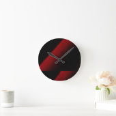 Rote und schwarze abstrakte Acrylwanduhr Runde Wanduhr (Zuhause)