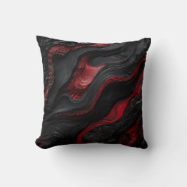 Rote und schwarze abstrakte vulkanische Lava-Textu Kissen