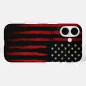 Rote und schwarze amerikanische Flagge Case-Mate iPhone Hülle (Rückseite (Horizontal))